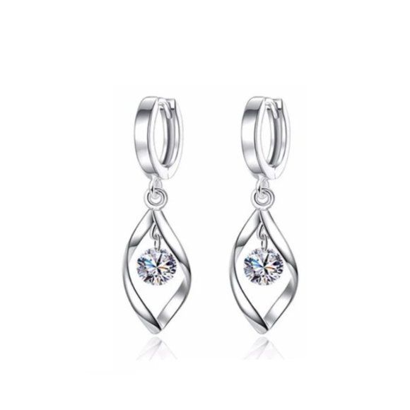 Necklace Pendant Earrings Spiral 925 Sterling Silver Set - Picture 8 of 8